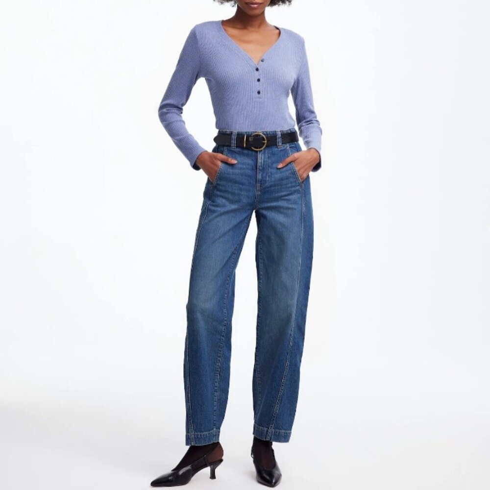 Madewell Tapered Denim Trousers- Concho Wash, Size 25